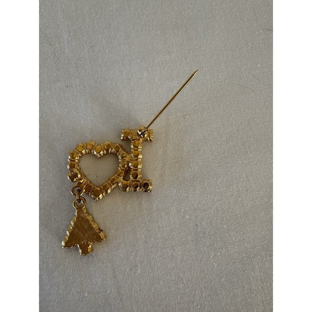 Avon “I Love Christmas” Pin Multicolored Stones&Dangle Christmas Tree - Picture 4 of 7